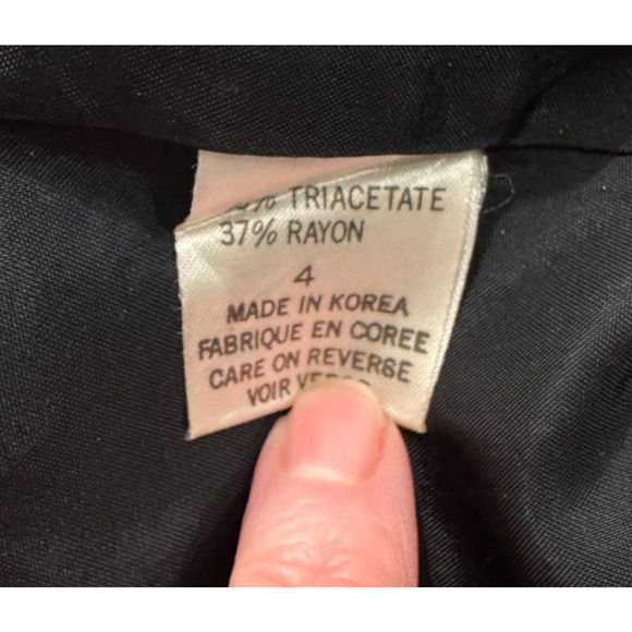 Vintage Black Tahari Coat Dress Side Snap Wrap Size 4 Rayon Career 90s Y2K - Picture 11 of 12
